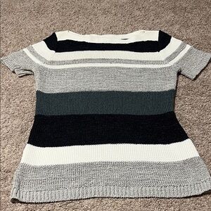 Ann Taylor Striped Women's Sweater Short sleeved, size medium